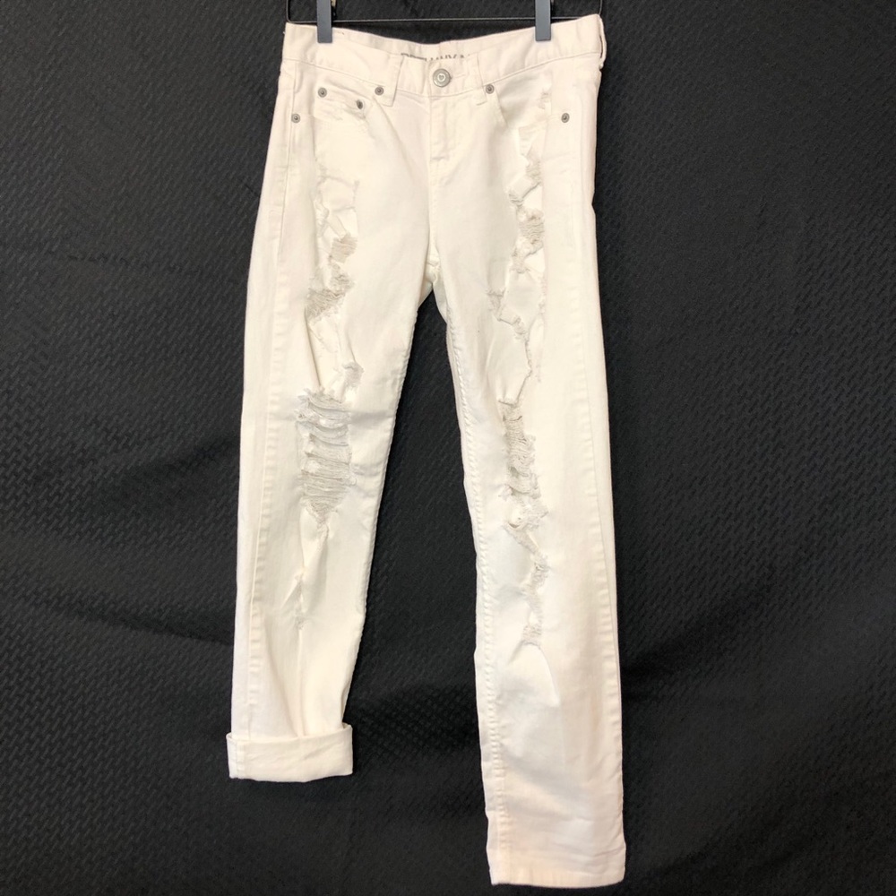 Bethany Mota Distressed White Boyfriend Jean Sz 0